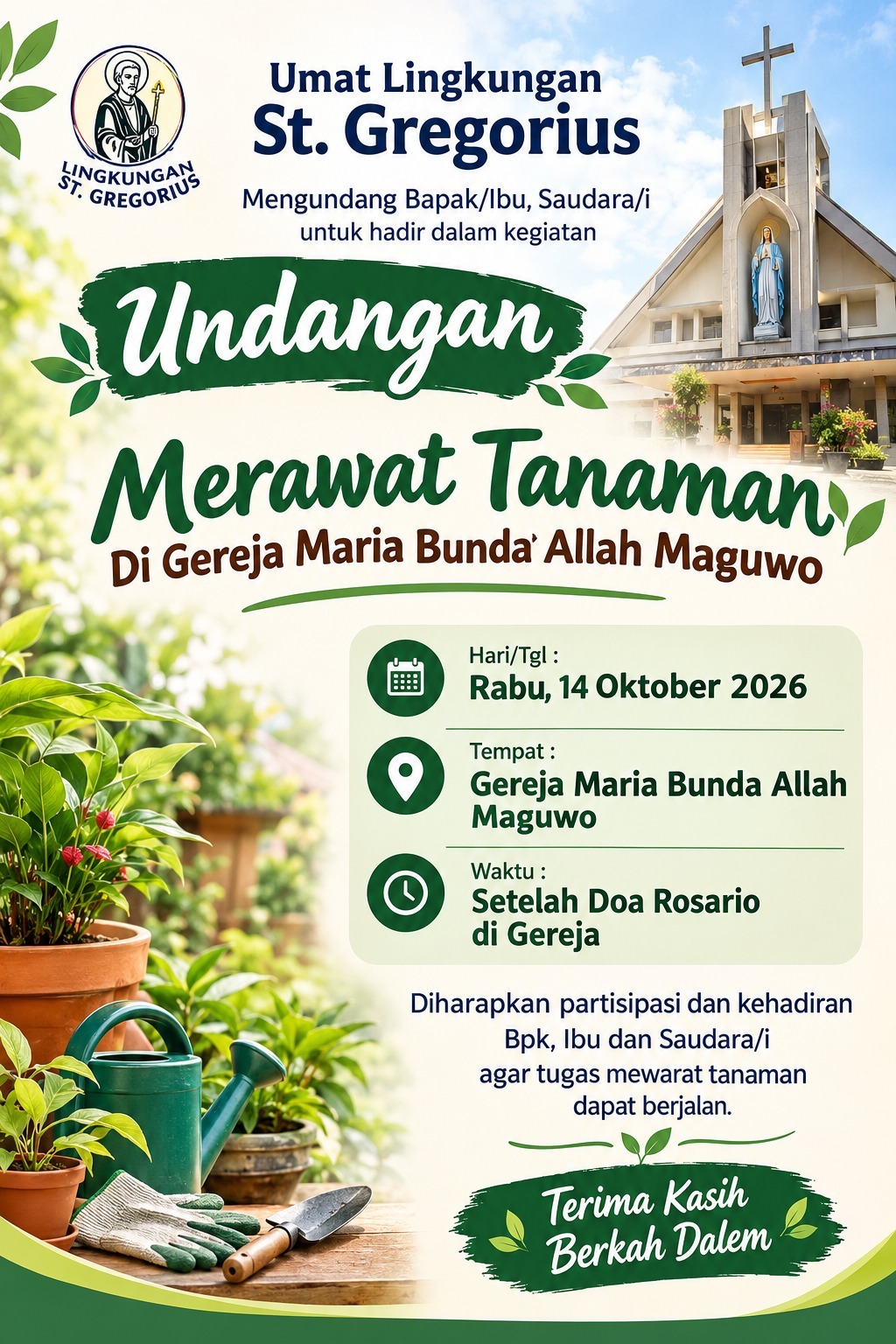 Dokumentasi kegiatan pelayanan Lingkungan St. Gregorius